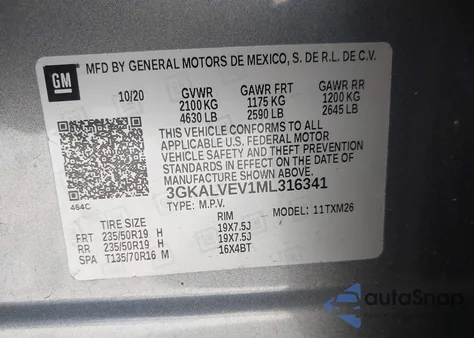 2021 GMC Terrain Awd Slt from USA, damaged, VIN 3GKALVEV1ML316341